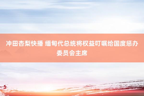 冲田杏梨快播 缅甸代总统将权益叮嘱给国度惩办委员会主席