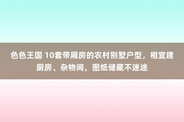 色色王国 10套带厢房的农村别墅户型，相宜建厨房、杂物间，图纸储藏不迷途