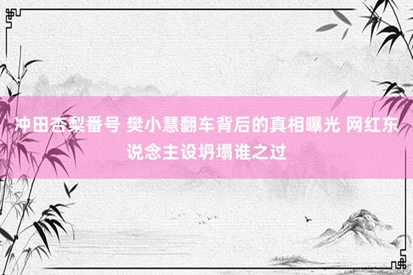 冲田杏梨番号 樊小慧翻车背后的真相曝光 网红东说念主设坍塌谁之过