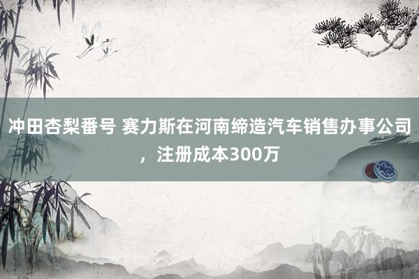 冲田杏梨番号 赛力斯在河南缔造汽车销售办事公司，注册成本300万