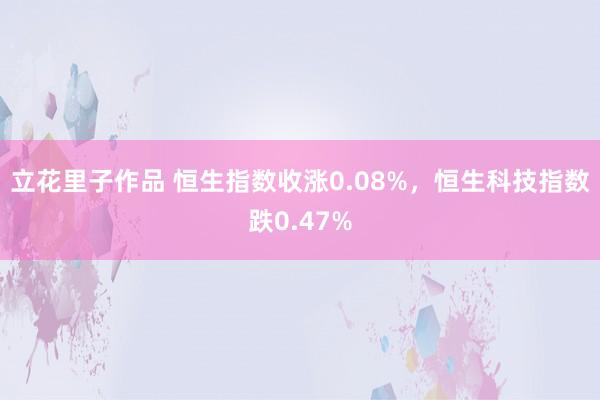 立花里子作品 恒生指数收涨0.08%，恒生科技指数跌0.47%