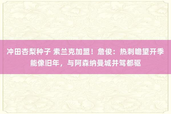 冲田杏梨种子 索兰克加盟！詹俊：热刺瞻望开季能像旧年，与阿森纳曼城并驾都驱