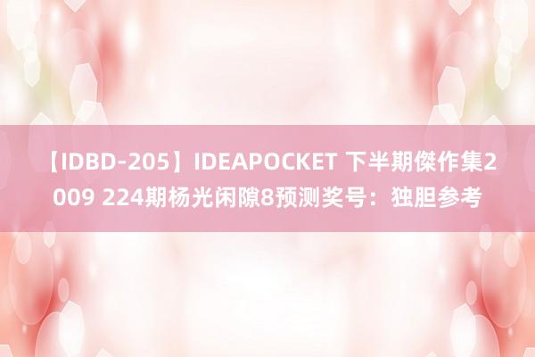 【IDBD-205】IDEAPOCKET 下半期傑作集2009 224期杨光闲隙8预测奖号：独胆参考