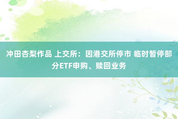 冲田杏梨作品 上交所：因港交所停市 临时暂停部分ETF申购、赎回业务