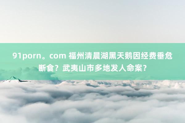 91porn。com 福州清晨湖黑天鹅因经费垂危断食？武夷山市多地发人命案？