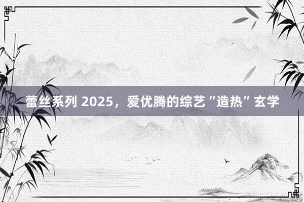 蕾丝系列 2025，爱优腾的综艺“造热”玄学