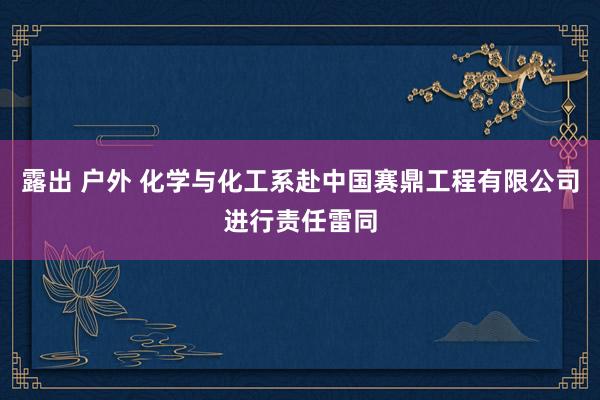 露出 户外 化学与化工系赴中国赛鼎工程有限公司进行责任雷同