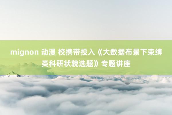 mignon 动漫 校携带投入《大数据布景下束缚类科研状貌选题》专题讲座