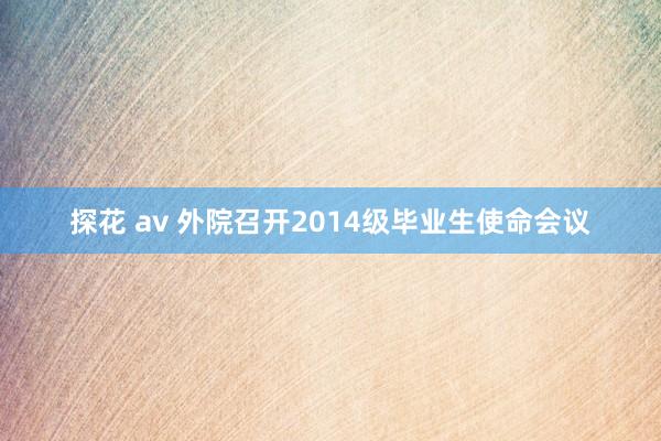 探花 av 外院召开2014级毕业生使命会议